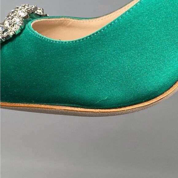 Manolo Blahnik Hangisi 70MM Embellished Satin Pumps size 36.5 - Picture 10 of 14